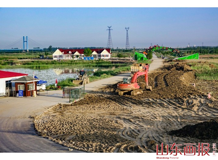 建设中的黄河花海