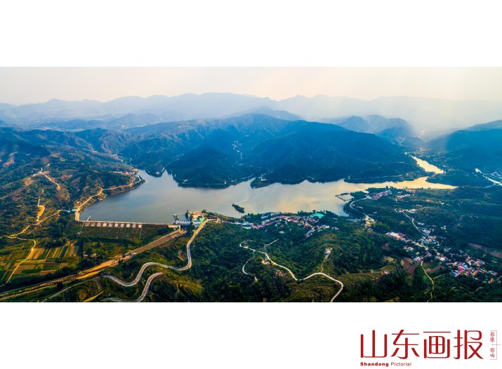 航拍章丘垛庄水库