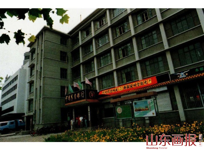 花木相抱的即墨市农行城关办事处、信用社办公大楼