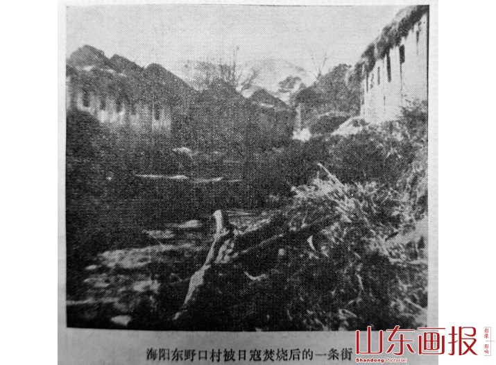 海阳东野口村被日寇焚烧的街道