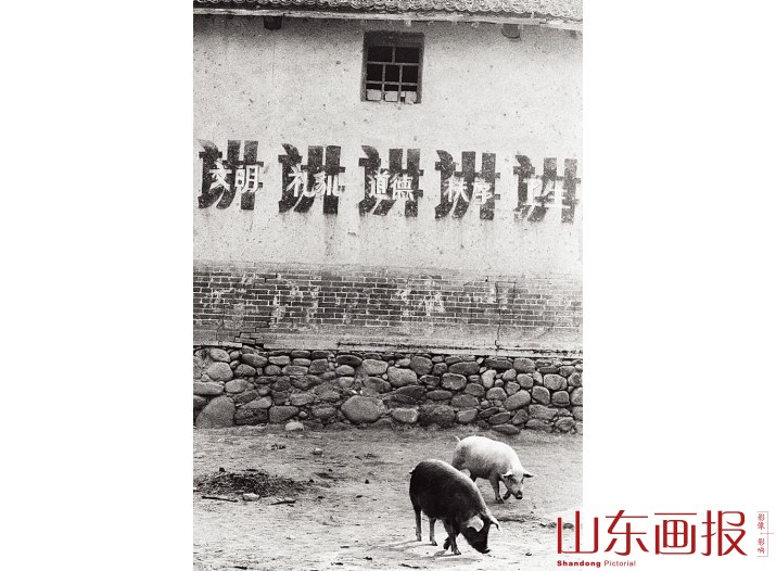 土墙上的标语