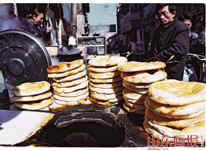北方人喜爱用烧饼做早餐
