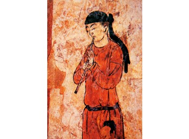 戴裹头巾子人物的画像