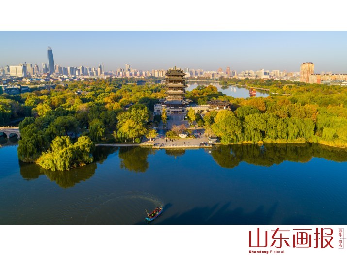 航拍大明湖与百花洲(2)