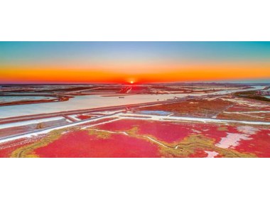 黄河入海口夕照