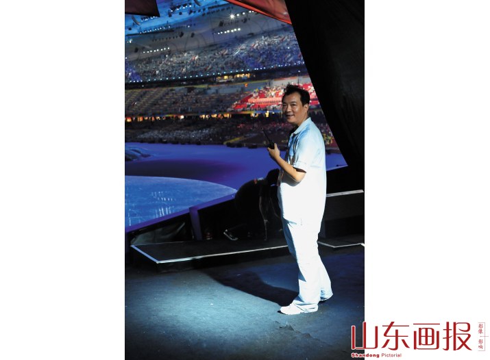 在鸟巢指挥彩排