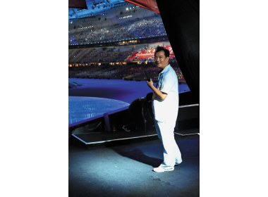 在鸟巢指挥彩排