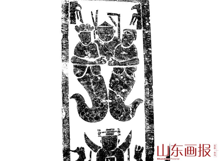 伏羲女娲图（沂南画像石拓片）