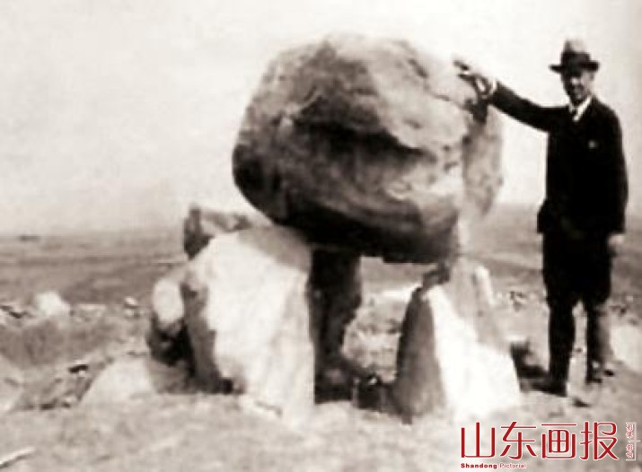 1935年明义士在山东考察淄川石棚遗址
