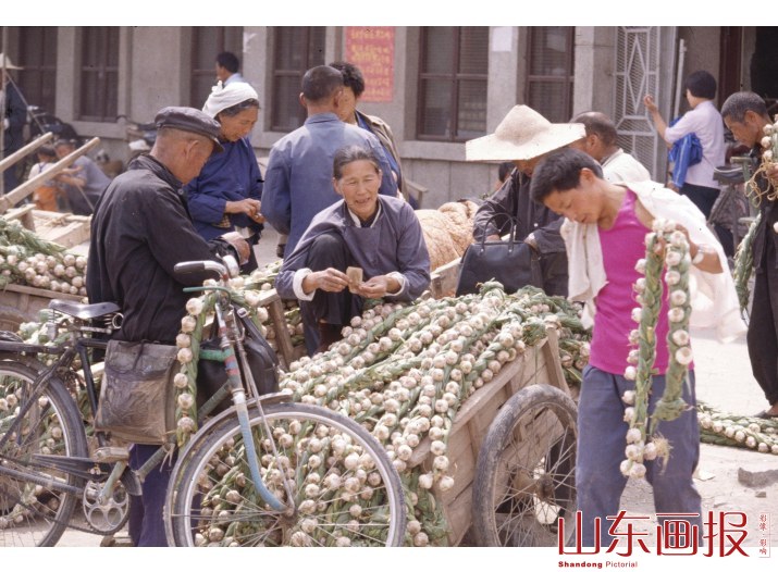 嘉祥大蒜 市场卖蒜