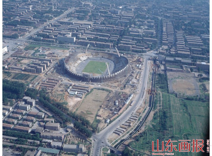 航拍1980年代的济南市