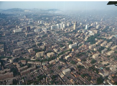 航拍1980年代的济南市