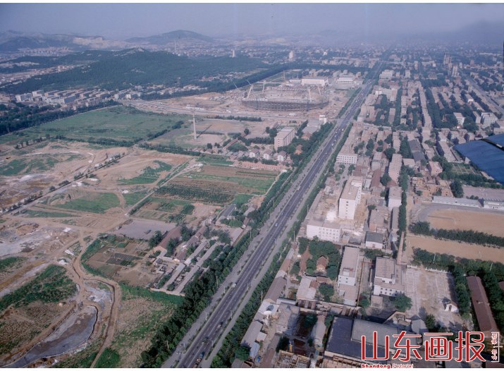 航拍1980年代的济南市