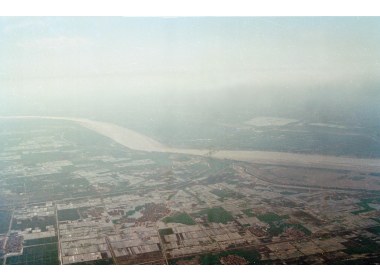 航拍黄河两岸