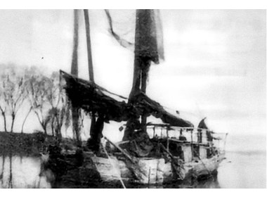 陈毅渡微山湖所乘的大船