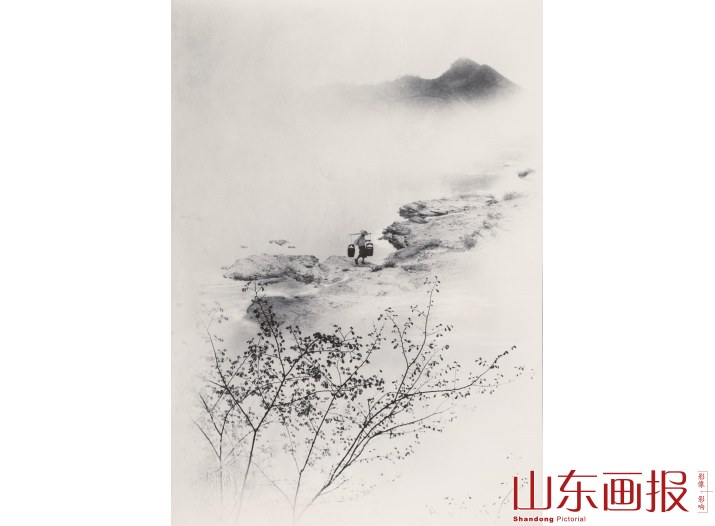 郎静山《晓汲清江》